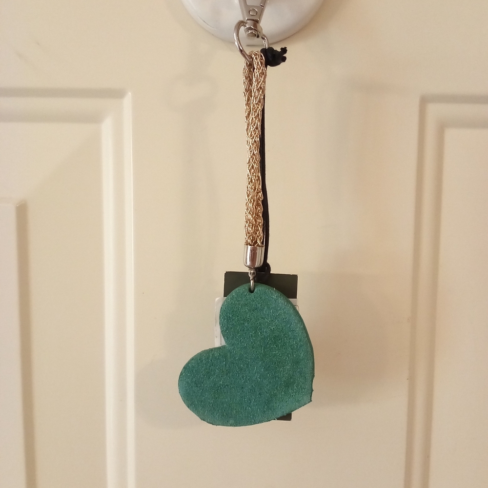 NWT, Myra Bag Co Suede Leather Heart Key Fob
